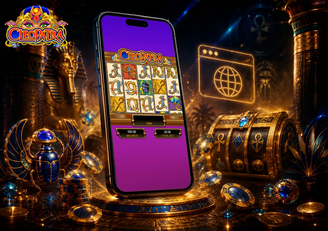 Free demo play concept with phone access, ancient Egyptian visuals and a smooth instant-play experience